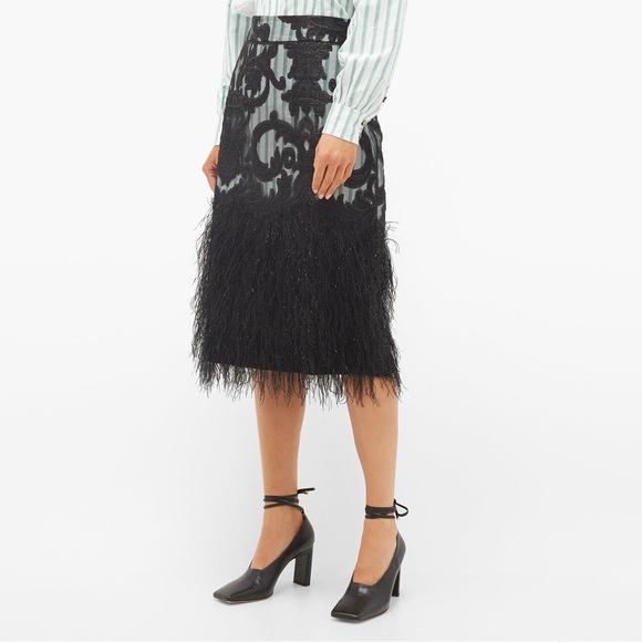 NWT Ganni Layered Feather Skirt - Picture 3 of 12